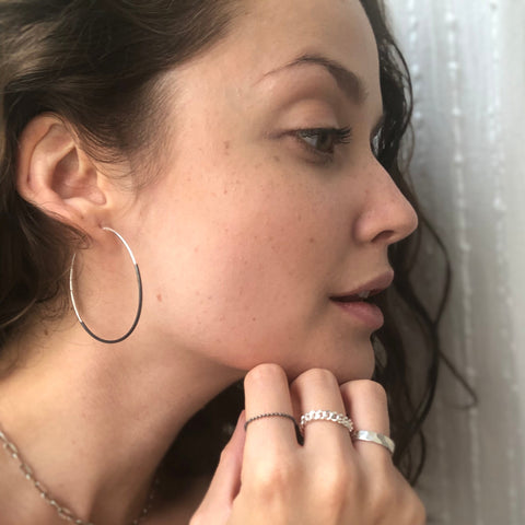 creolen "hoops" | 925 half oxidized silver | different sizes