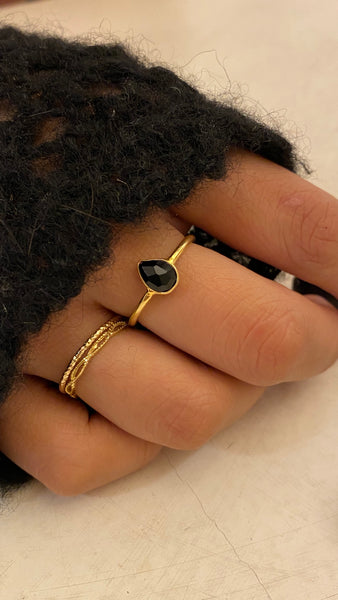 onyx | ‘laia’ ring | 24k gold-plated