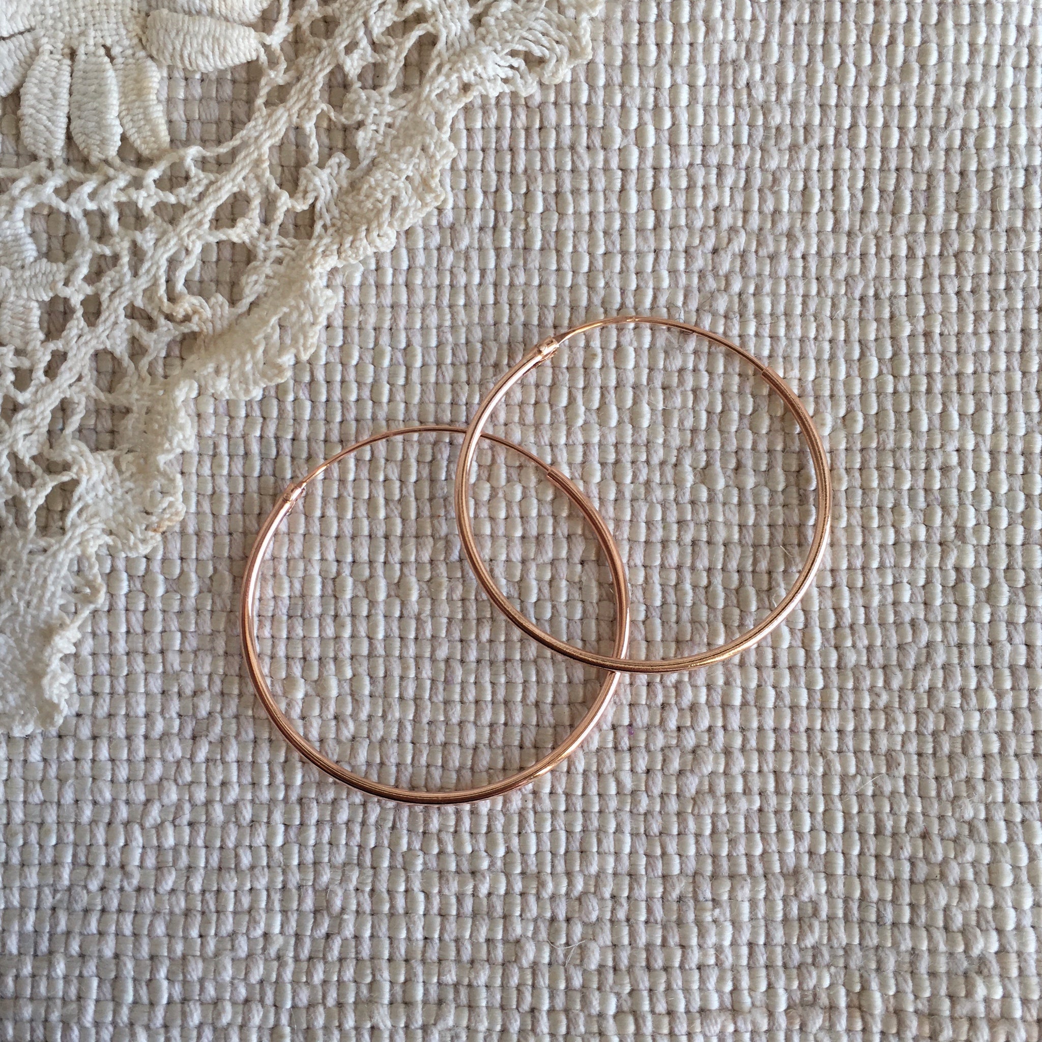 'Classic' hoops | 24k Rose gold-plated | 30mm