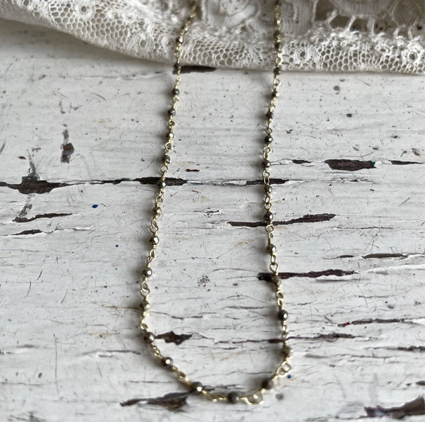 pyrite rosary chain | 925 silver