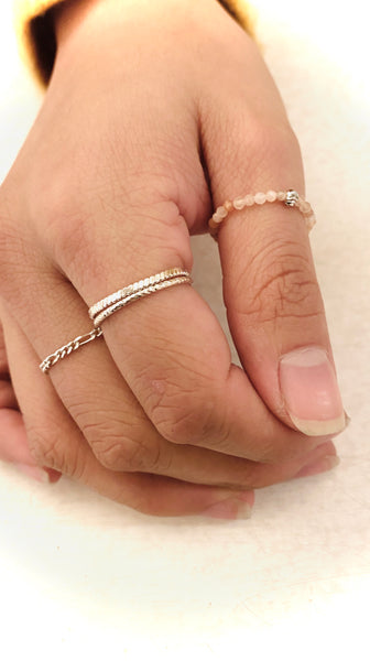 peach moonstone | adjustable ring