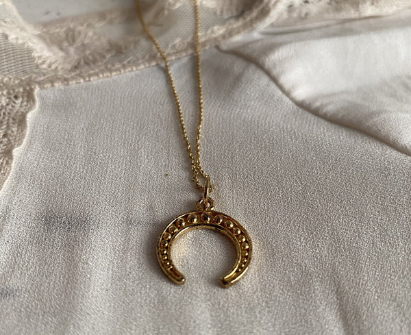 'crescent moon' necklace | 24 k gold-plated