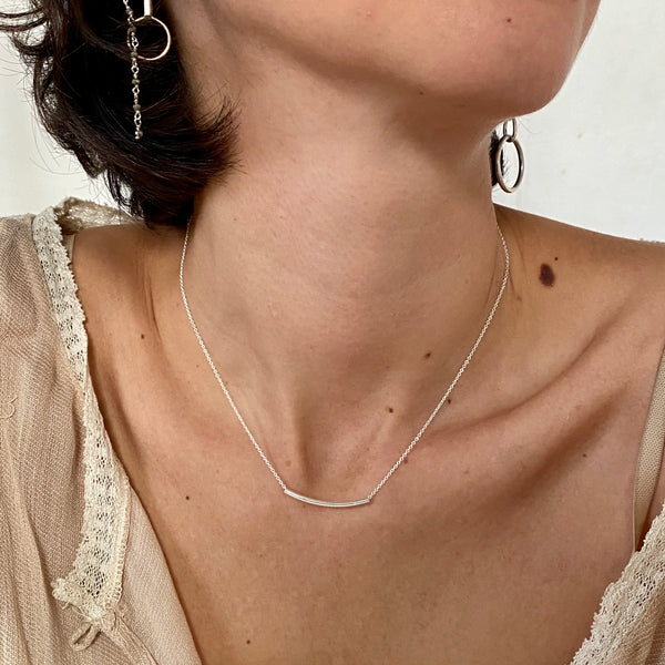 'tubular bar' necklace | 24k gold-plated
