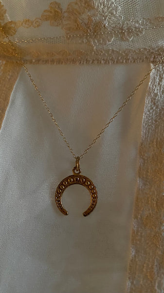 'crescent moon' necklace | 24 k gold-plated