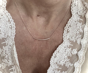 'tubular bar' necklace | silver gold plated