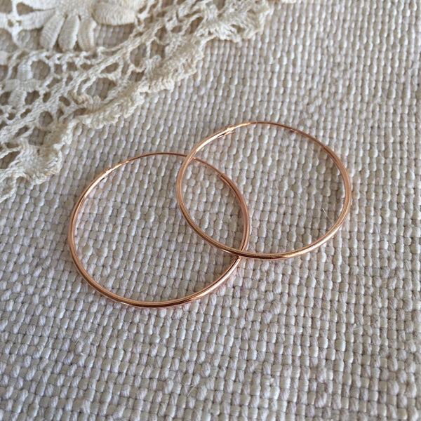 'Classic' hoops | 24k Rose gold-plated | 30mm