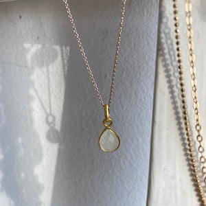 moonstone | cut pendant necklace | 24k gold-plated