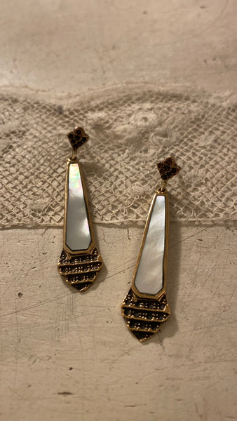 mother of pearl | 'antonella' earrings | bronze