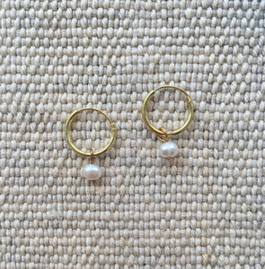 'tiny pearl' hoops | 24k gold-plated | 12mm