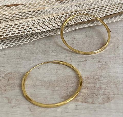 'Faceted' hoops | 24k gold plated | different sizes