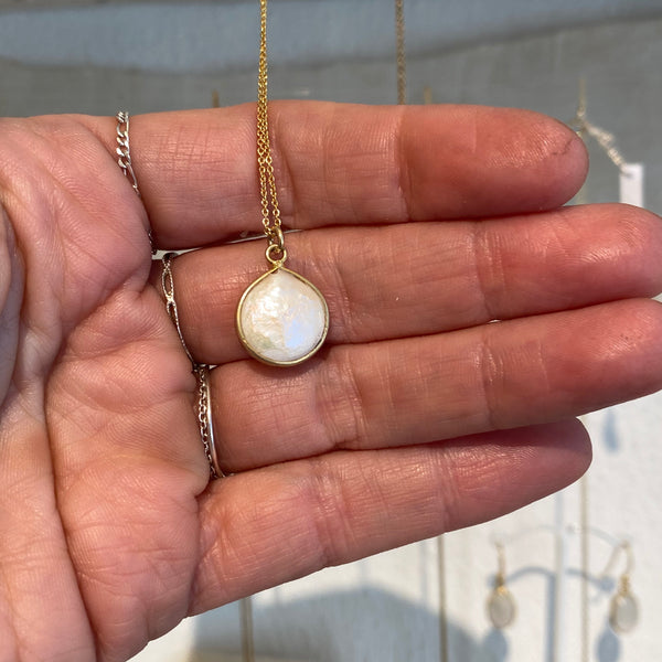 'coin pearl' necklace | 24k gold-plated