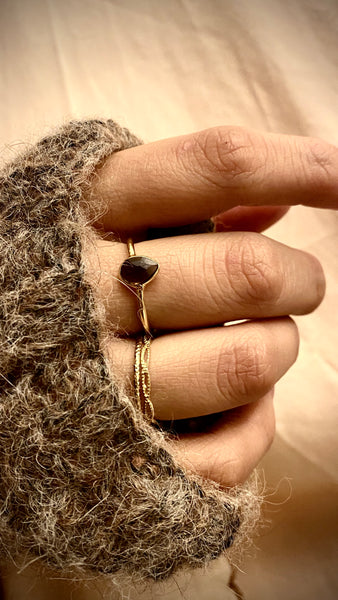 smoky topaz | ‘laia’ ring | 24k gold-plated