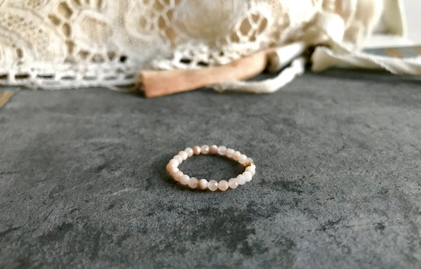 peach moonstone | adjustable ring