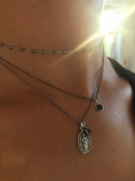 pyrite rosary chain | 925 silver