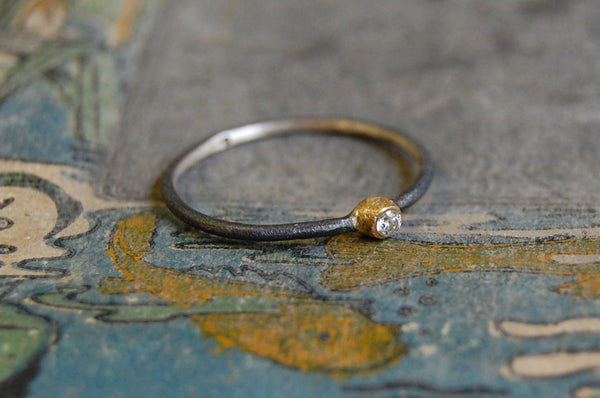 'union' ring | 925 silver oxidized & 24k gold-plated