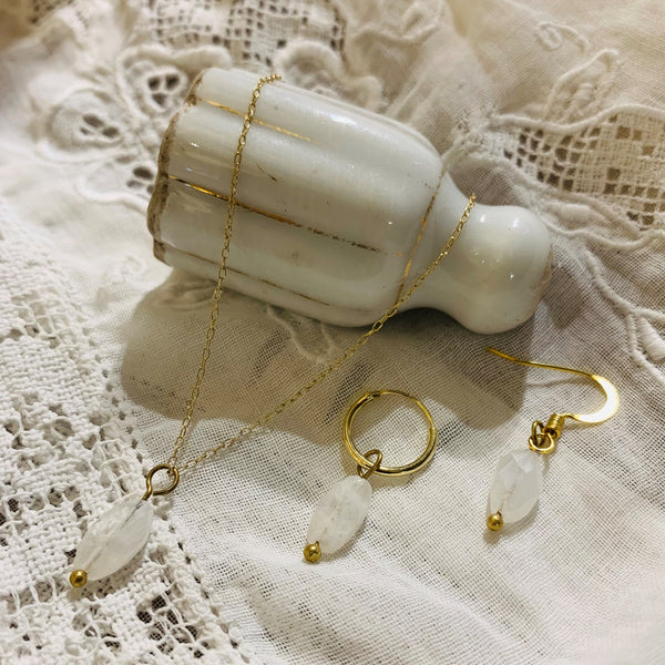 moonstone set | 24k gold-plated