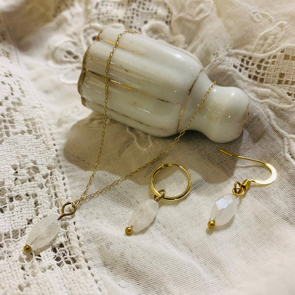 moonstone set | 24k gold-plated