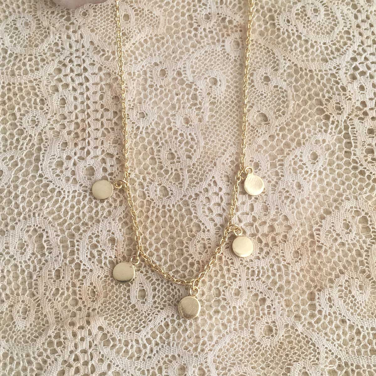 'five coin' necklace | 24k gold-plated