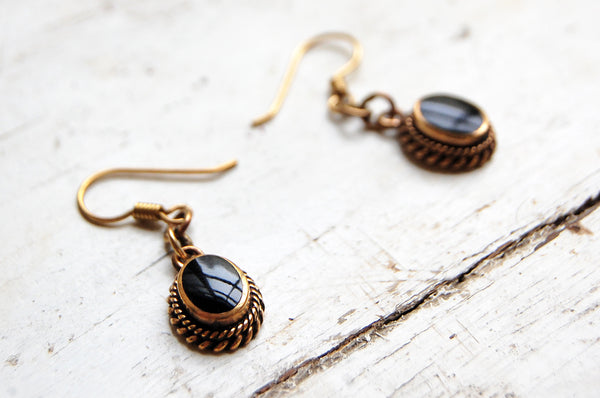onyx | 'ora' earrings | bronze
