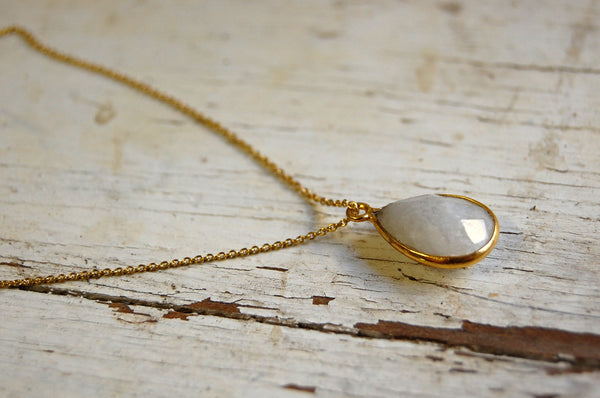 Moonstone | Cut pendant necklace | 24k Gold-plated