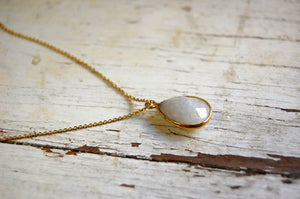 Moonstone | Cut pendant necklace | 24k Gold-plated