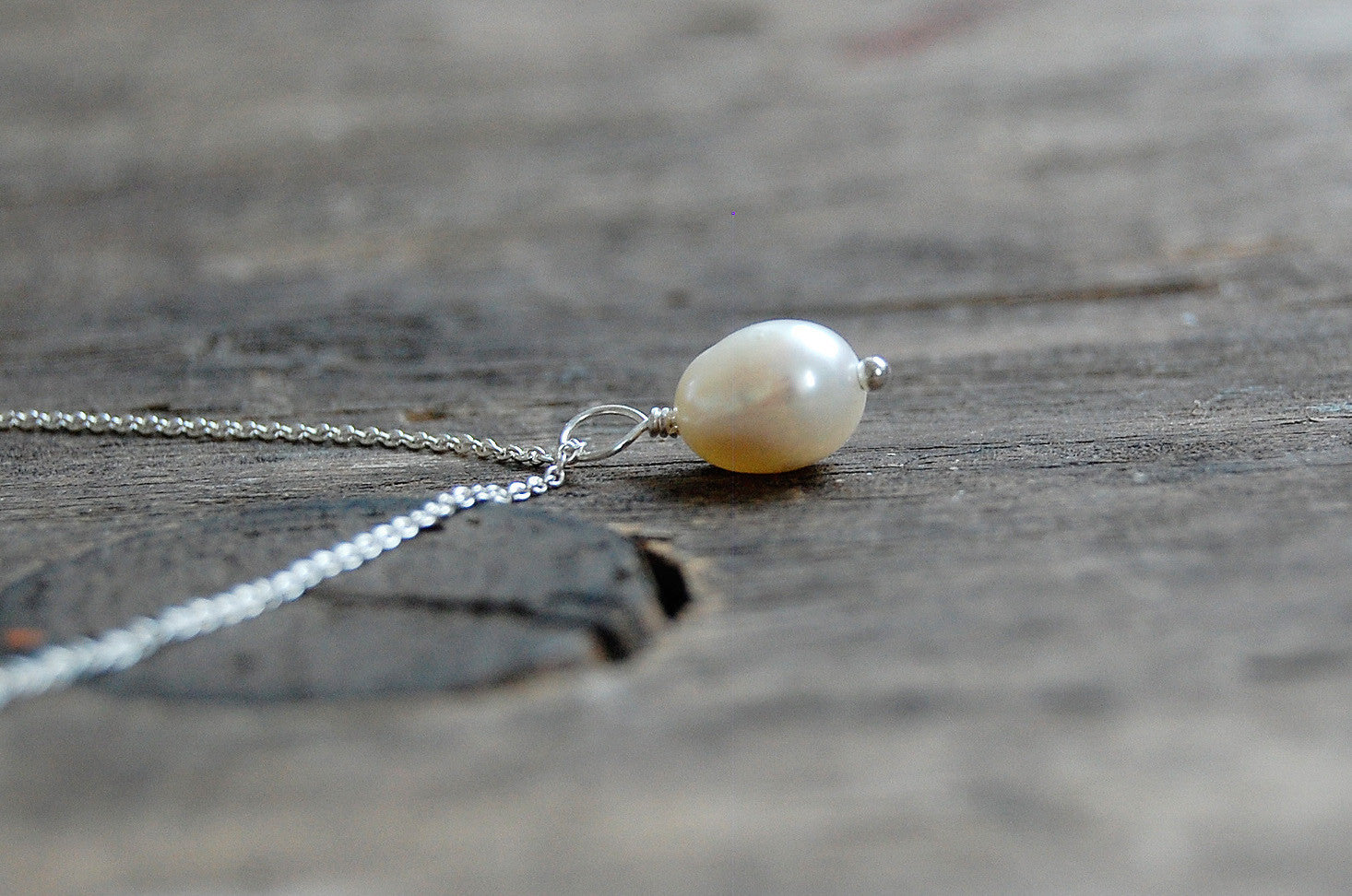 'Drop pearl' necklace | 925 Silver