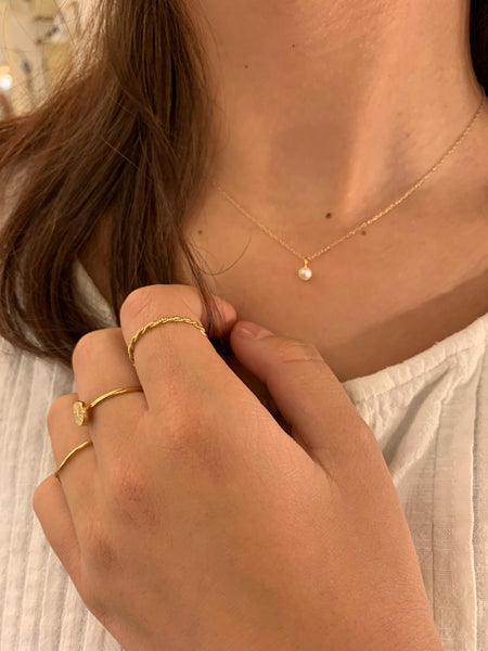 white pearl set | 24k gold-plated