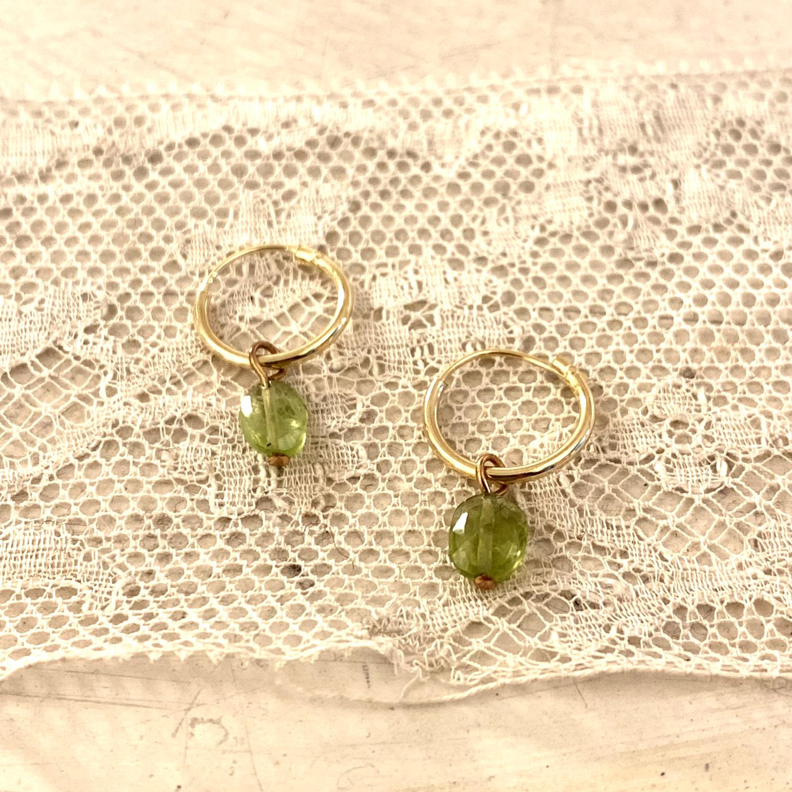 peridot hoops | 24k gold-plated | 12 mm