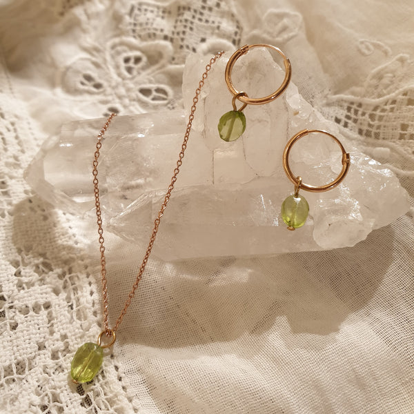 peridot set | 24k rose gold-plated