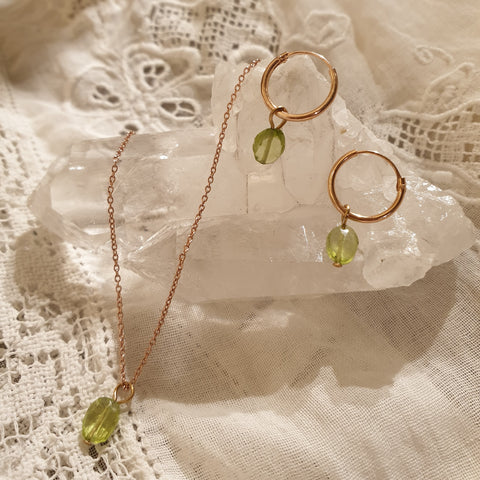 peridot set | 24k rose gold-plated