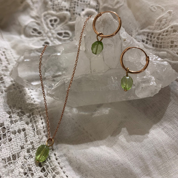 peridot set | 24k rose gold-plated