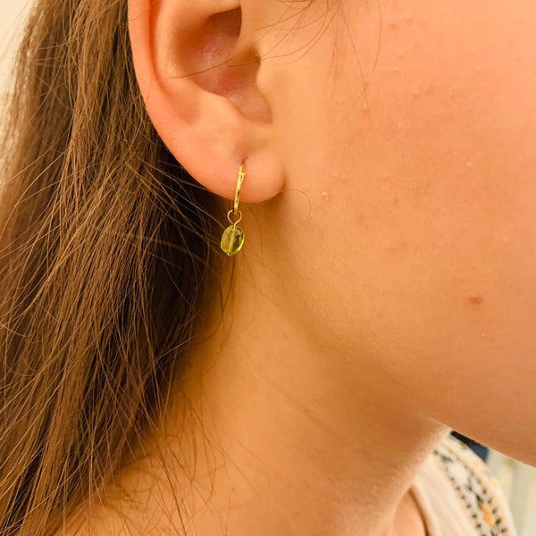 peridot hoops | 24k gold-plated | 12 mm