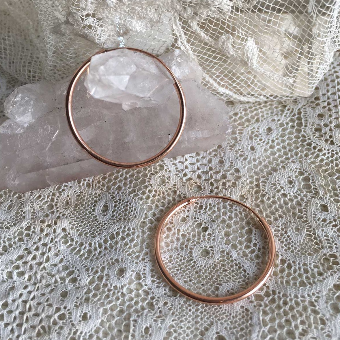 'classic' hoops | 24k rose gold | different sizes