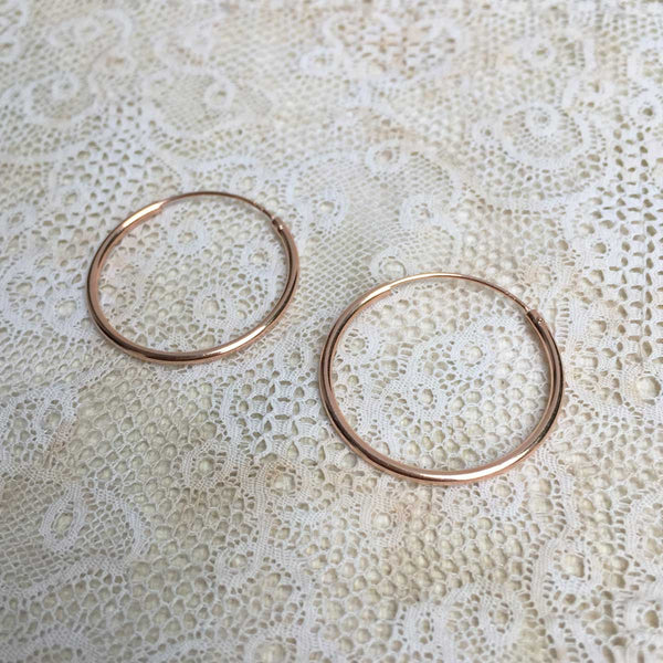 'Classic' hoops | 24k Rose gold | Different sizes