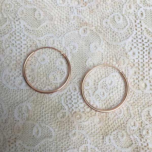 'Classic' hoops | 24k Rose gold | Different sizes