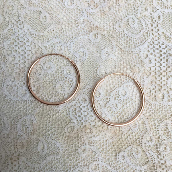 'Classic' hoops | 24k Rose gold | Different sizes