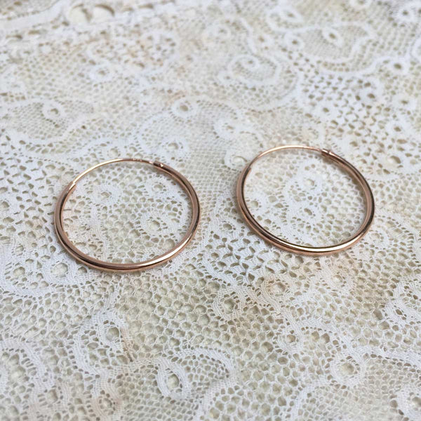 'Classic' hoops | 24k Rose gold | Different sizes