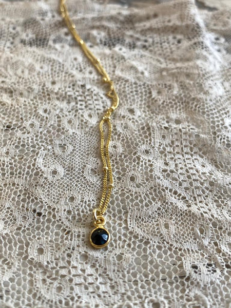 small onyx | necklace | 24k gold-plated