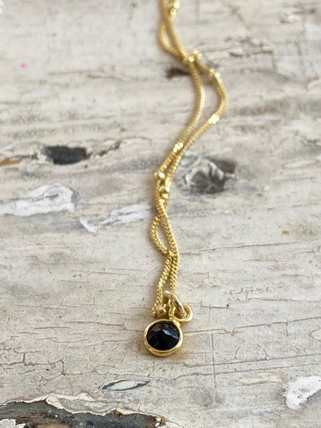 small onyx | necklace | 24k gold-plated