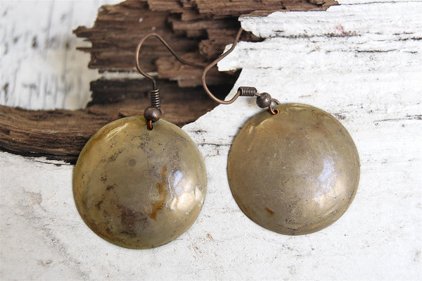'concave disc' earrings | copper