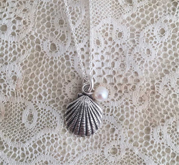 'shell & pearl' necklace | 925 silver