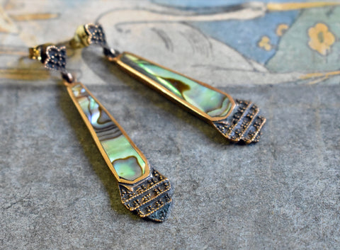 Abalone | 'antonella' earrings | Bronze