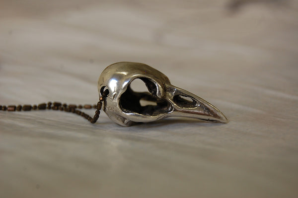 'bird skull' necklace | 925 silver