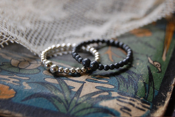 'Ball' ring | 925 Oxidized-silber.