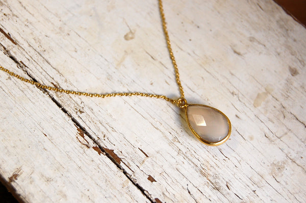 Moonstone | cut pendant necklace | 24k Gold-plated