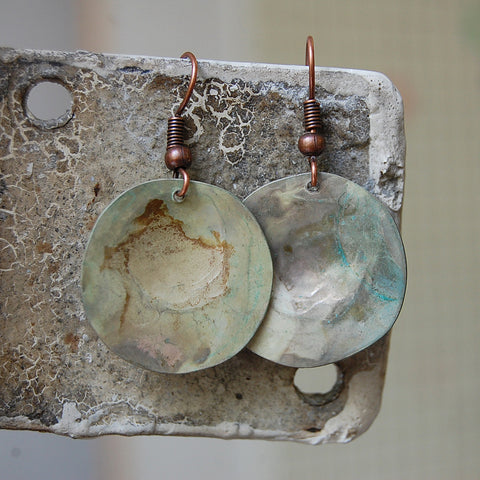 'cymbal' earrings | copper