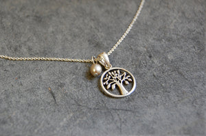 'tree of life & pearl' necklace | 925 silver