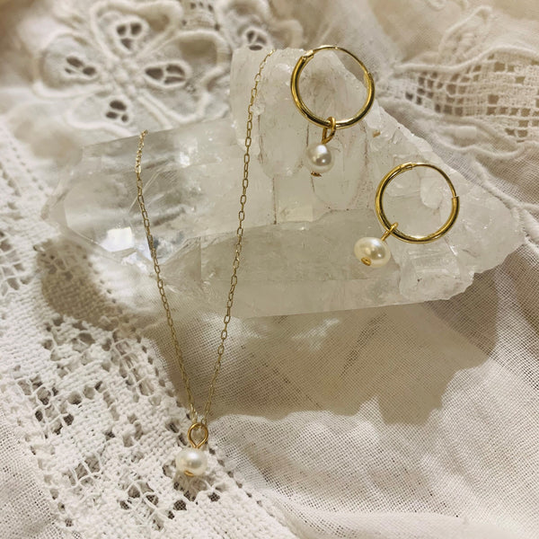 white pearl set | 24k gold-plated